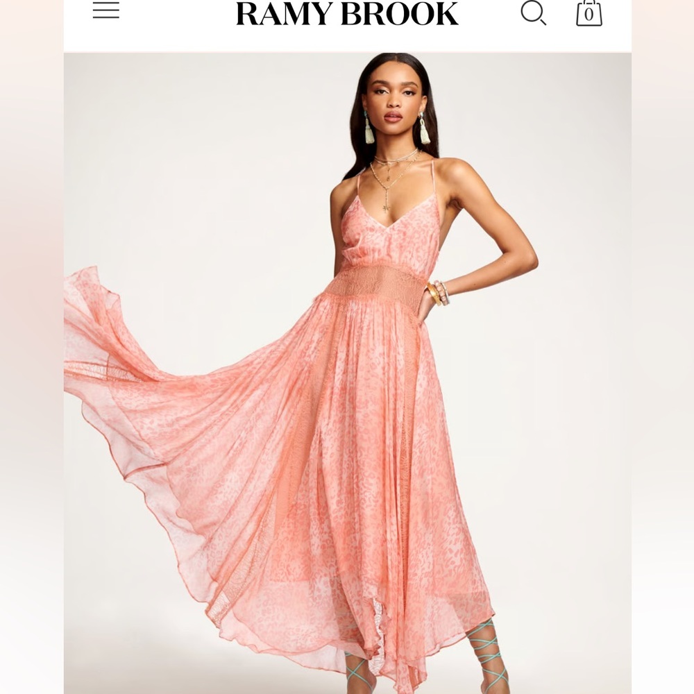 New w/tags! Ramy brook cheetah lace print dress